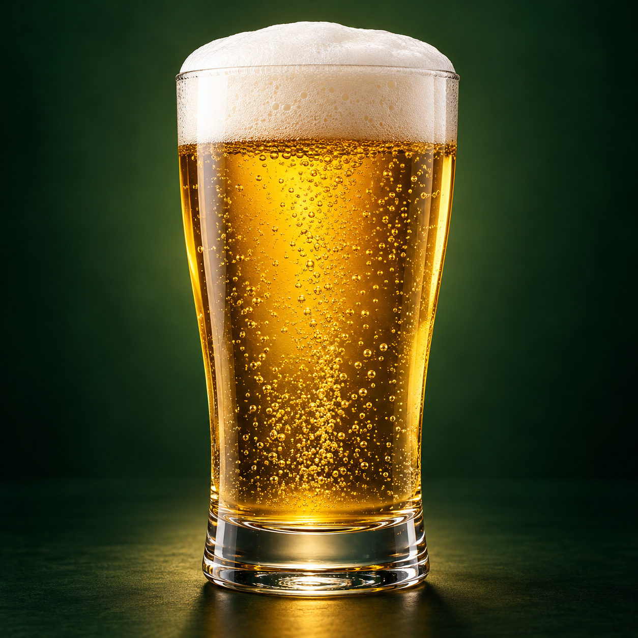 BEER PHONE — un bicchiere di birra dorata con schiuma