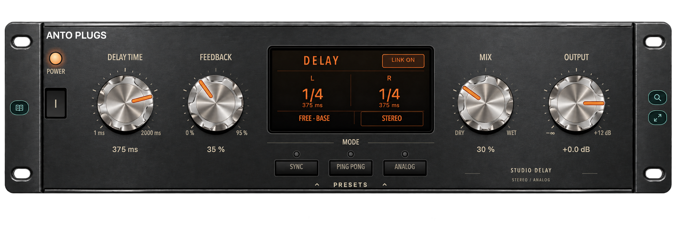 DELAY — interfaccia del plugin